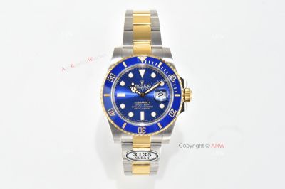 Clean Factory Rolex Submariner 3135 Blue Face Watch
